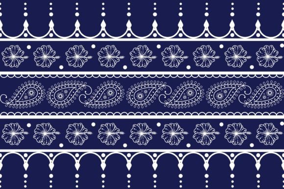 Asian Flower Paisley Ethnic Pattern