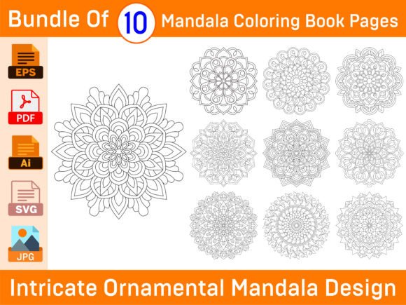 Bundle of Intricate Ornamental Mandala