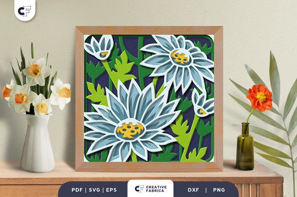 Daisies 3D Shadow Box Paper Cut