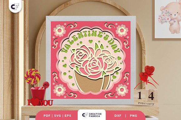 Flower Bouquet 3D Shadow Box Paper Cut
