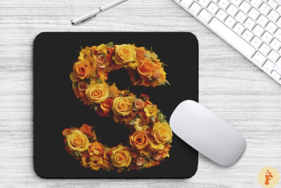 Lovely Yellow Flowers Letter S Mouse Pad
