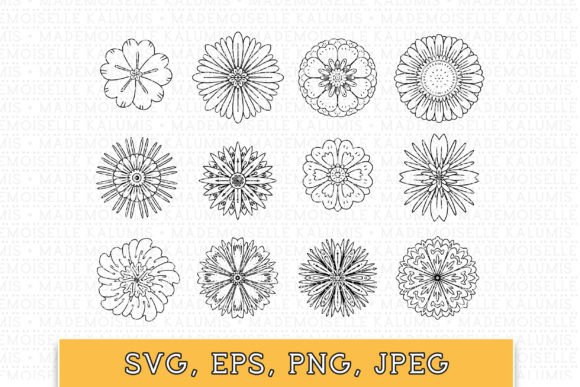 Mandala Flowers Hand Drawn Collection