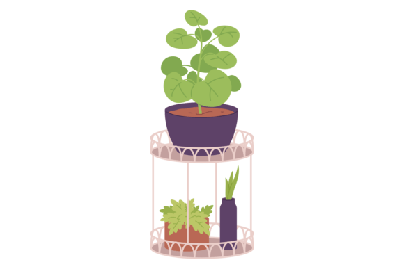 Plants on Stand: Green Houseplants in Fl