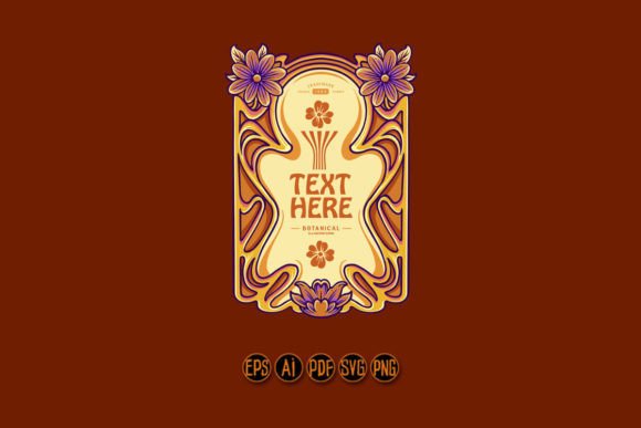 Retro Elegant Label Frame Art Nouveau